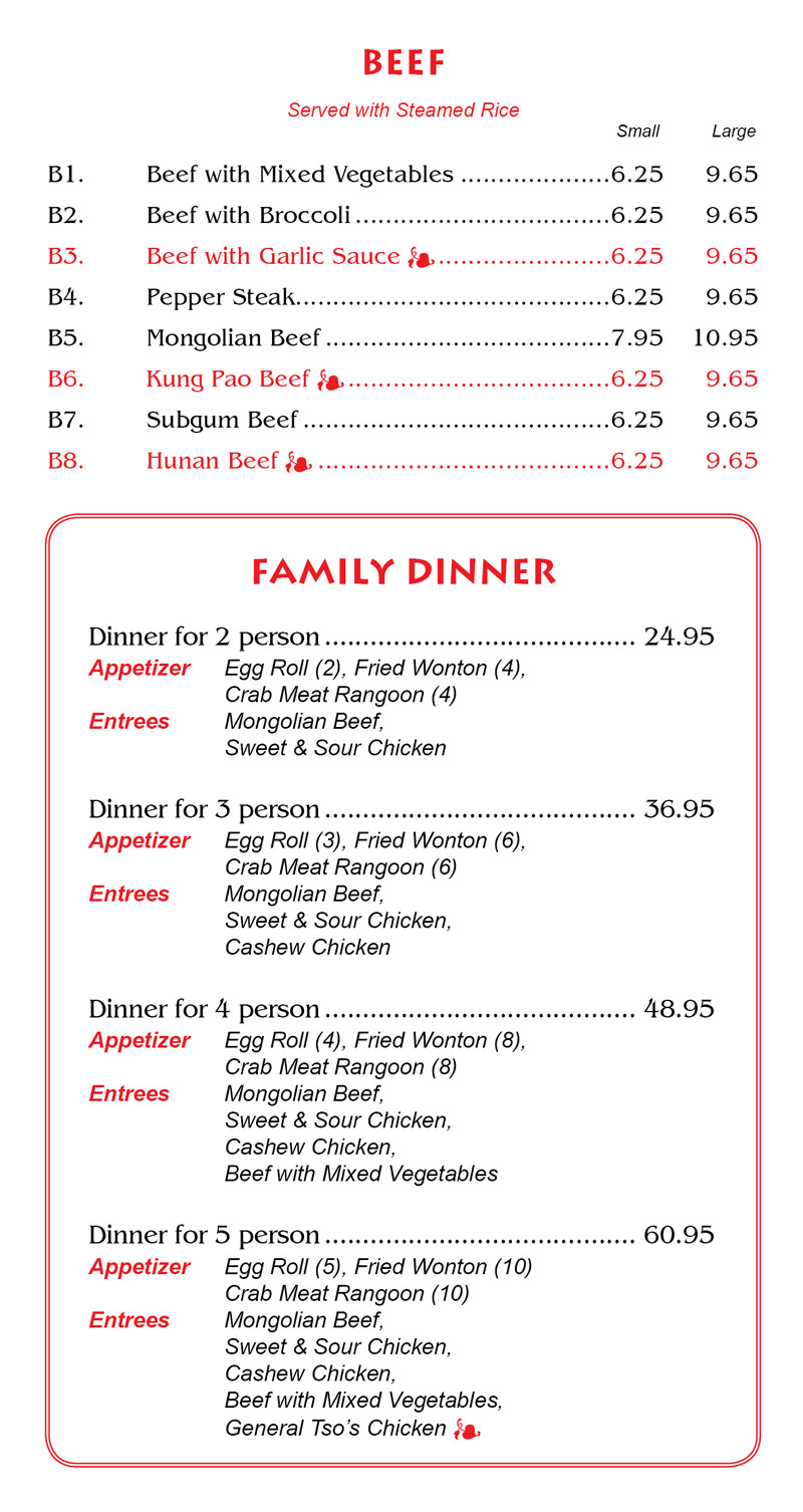 menu